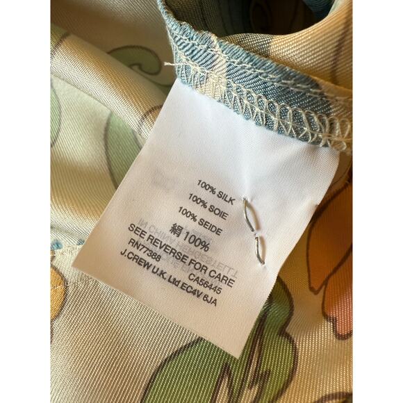 J.Crew Silk Floral Tie Waist Skirt Size 6 Lined Retro Botanical Print - Picture 5 of 6